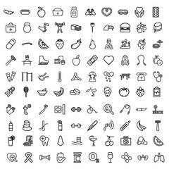 Healthcare set of web icons in line style. Medicine and Health Care linear icon collection. Containing emergency, doctor, treatment, medical, report, diagnosis, health, prevention. Editable .