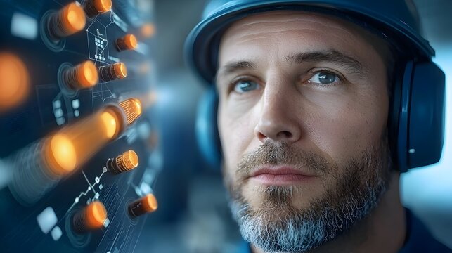 Aerospace engineer working on the design of an advanced space rocket with an innovative propulsion system visualized on a digital screen - Powered by Adobe