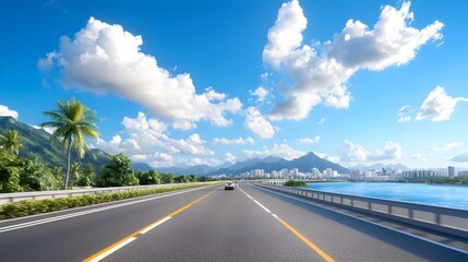 Fototapeta premium Futuristic Highway Design Meeting of Civil Engineering Team 3D Showcasing Innovative Infrastructure Urban Planning and Technological Solutions for the Future of Transportation and Mobility