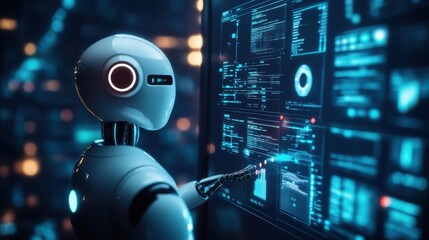 A digital interface with an AI chatbot helping a user solve a complex problem, with data