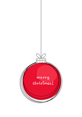 Doodle simple modern red christmas ball