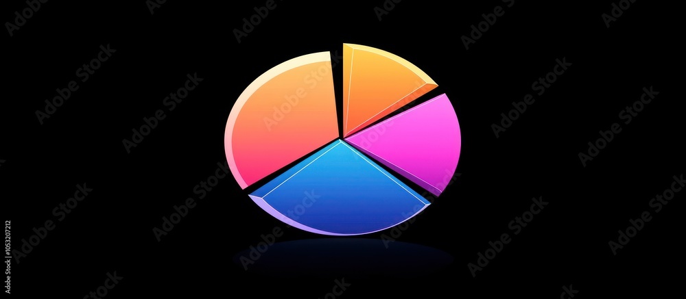Aufkleber minimalist pie chart icon, suitable for representing data distribution in visuals.