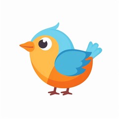 Obraz premium blue bird with a message on white background