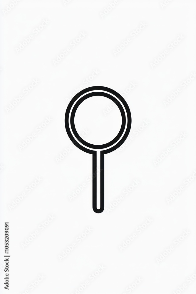 Poster sleek and clean line icon for search functions, designed for effective querying.