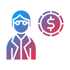 Female Finance Officer icon style