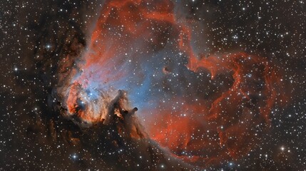 A stunning nebula with vibrant colors.