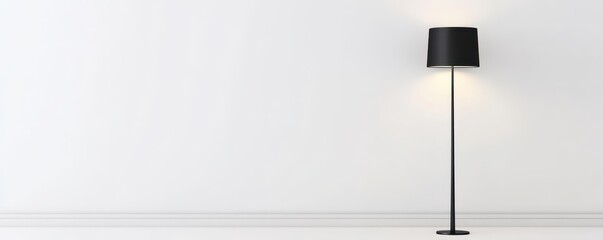 Obraz premium Elegant minimalist floor lamp with adjustable settings for a simple and modern home decor.