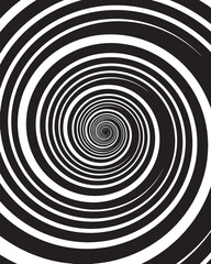  Black nad white abstract rotated lines.vortex form. Geometric art. Design element. Digital image with a psychedelic stripes.Design element for prints, web, template