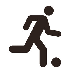 Playing football icon, soccer player sign