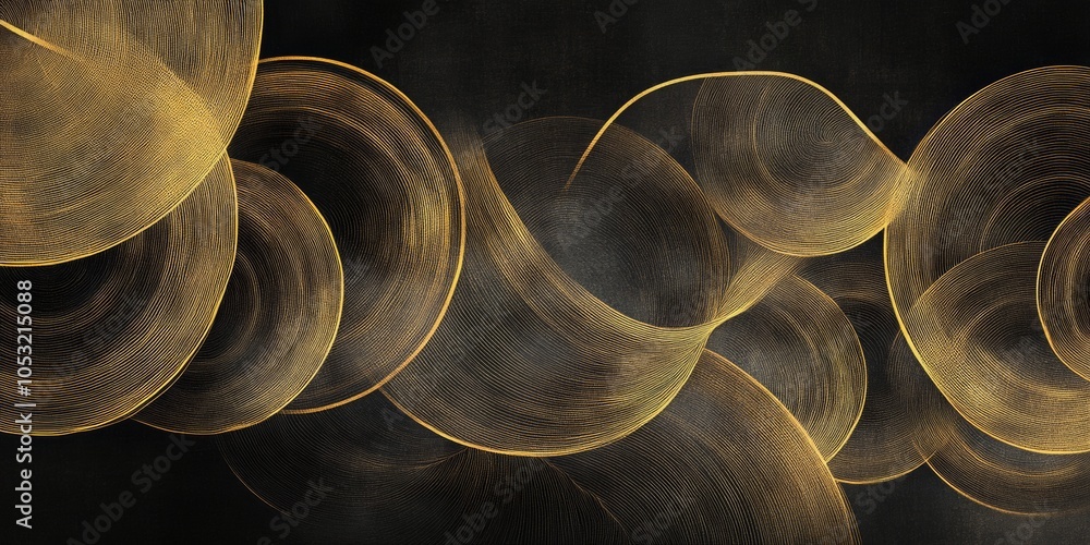 Poster minimalist abstract noise circles, thin overlapping circles in dark hues create depth and intrigue, 