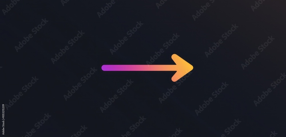 Poster contemporary minimalist icon of a direction arrow for use in navigation tools.