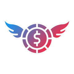 Obraz premium Money with Wings icon style