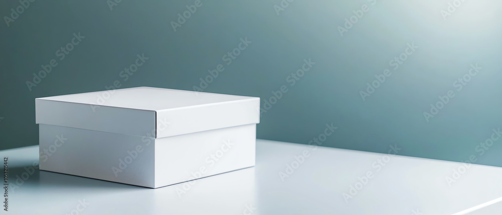 Poster elegant white box designed for practical use with perforated lines for easy opening and closing