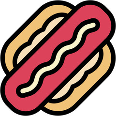 Vector Icon Hot Dog, Junk Food, Food, Sausage, Fast Food, Food And Restaurant