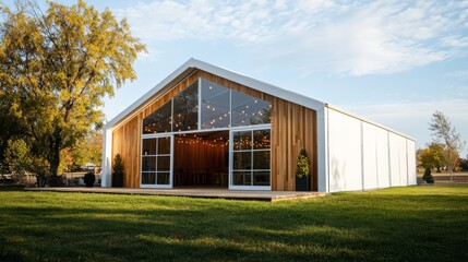 Obraz premium Modern Barn Venue:Rustic Elegance Meets Contemporary Design 