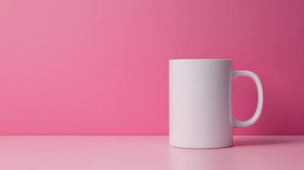Pink Background White Mug Mockup 