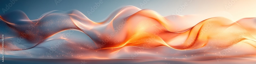 Poster abstract waves of light and color creating a serene atmosphere.