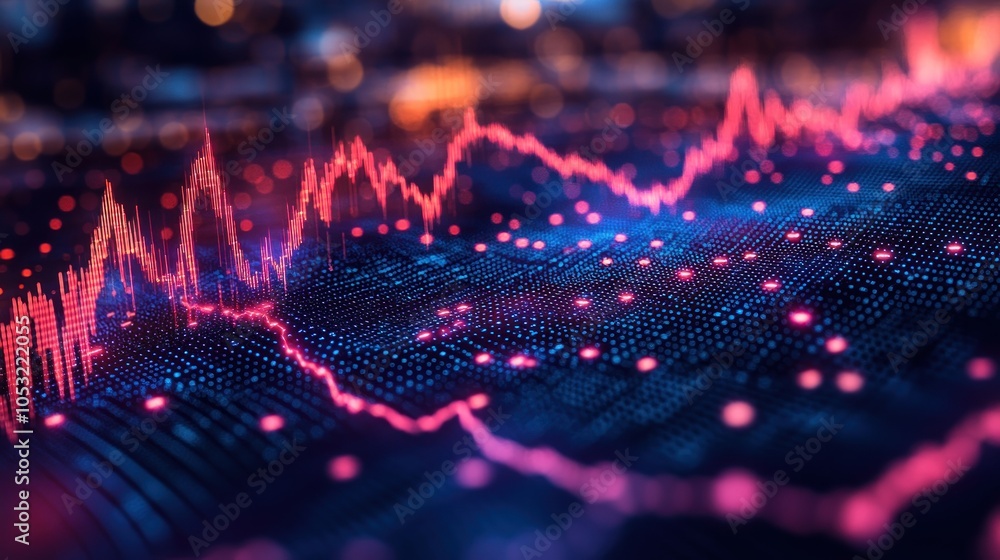 Aufkleber abstract visualization of data trends with vibrant colors.
