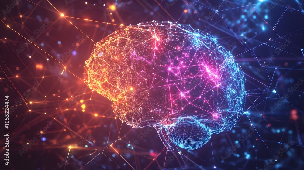 Aufkleber abstract representation of ai systems with a neural network