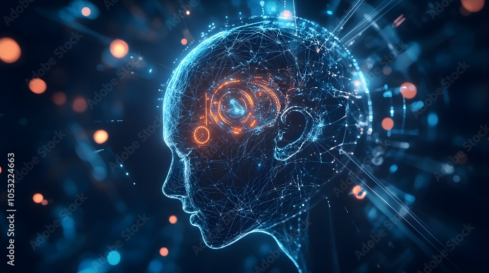 Aufkleber abstract representation of ai systems with a neural network