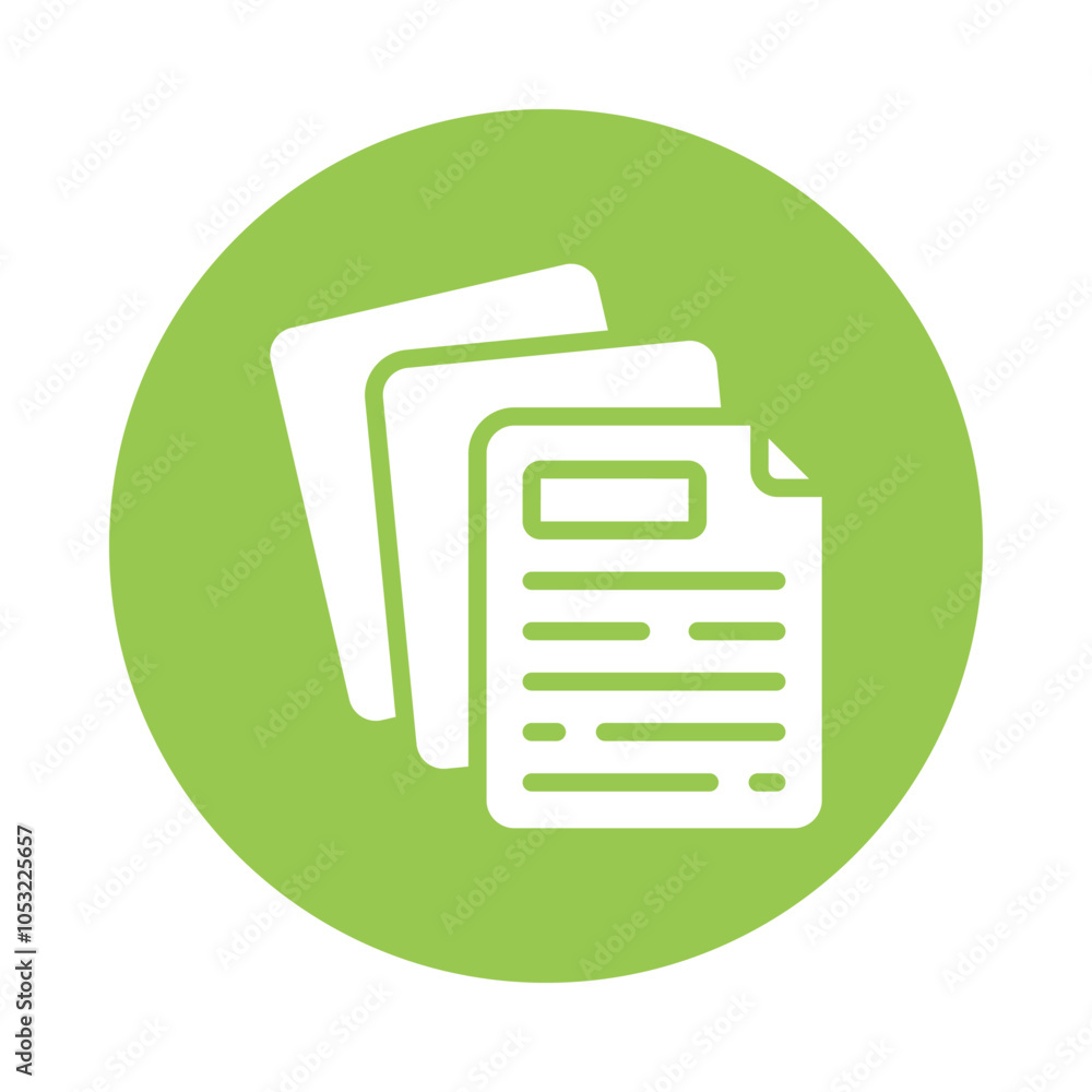 Poster document vector gylph circle design icon. workplace symbol on white background eps 10 file
