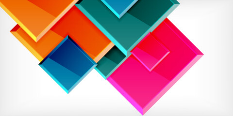 Obraz premium Colorful squares with reflections abstract background design. Vector Illustration For Wallpaper, Banner, Background, Card, Book Illustration, landing page
