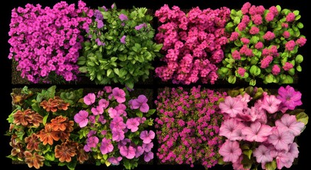 Obraz premium Collection of Cut Out Garden Flowers