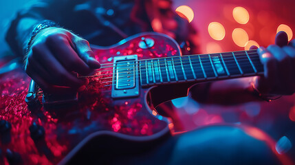 Obraz premium rock musicians playing at a live concert