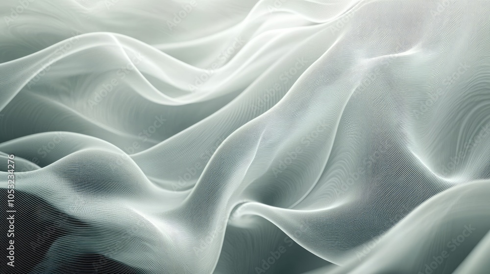 Poster abstract background with flowing wavy lines in different shades, forming a dynamic, seamless design.