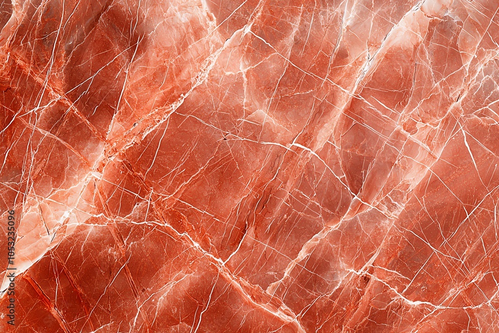 Poster vibrant red marble texture with intricate veining patterns, perfect for backgrounds or design elemen