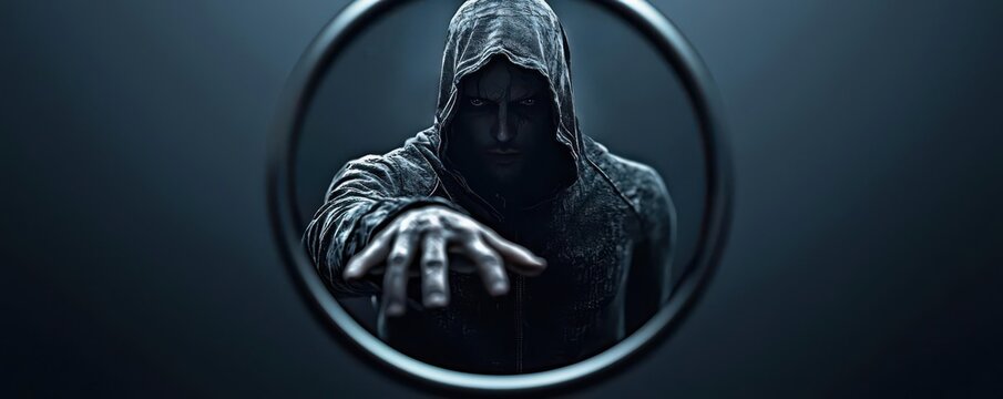 3D rendering of a haunted mirror, with a ghostly figure trapped inside, reaching out with twisted fingers, Haunted mirror, Supernatural and chilling