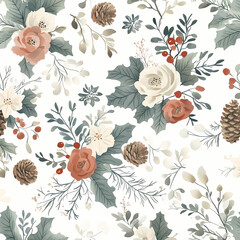 ditsy floral christmas background