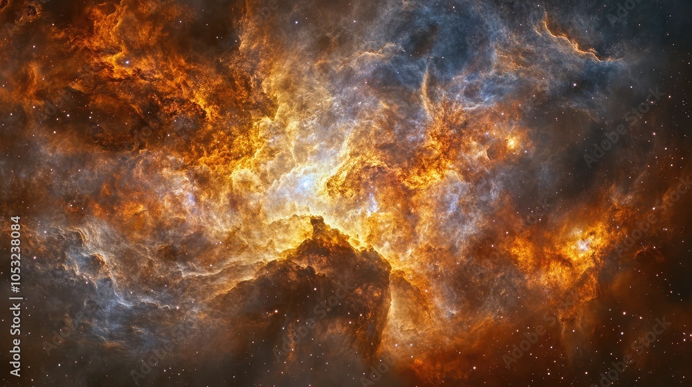 Poster a dynamic cosmic scene featuring an ancient galaxy, where colors blend and swirl to create an enchan