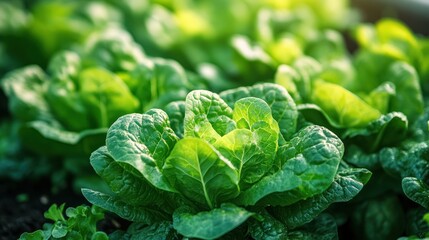 Organic butter lettuce growing in a modern greenhouse, its tender leaves flourishing under precisely regulated light and moisture.