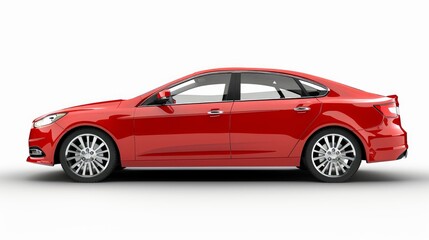 Obraz premium Vintage Red Sedan Car Vector in Isolated View 
