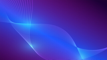 Abstract Wavy Line Background in Gradient Blue and Purple with Futuristic Style