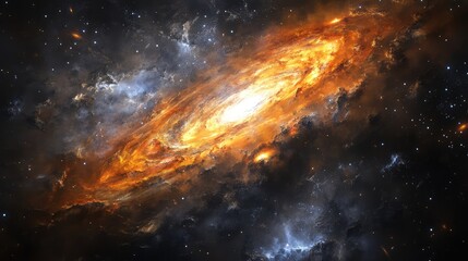 Fototapeta premium An artistic interpretation of a dwarf galaxy, where vibrant colors and intricate details highlight the mysteries of its formation