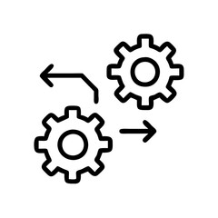 Operations Icon Line Art , Minimalistic Symbol Illustrations for Business, Technology, and Systems