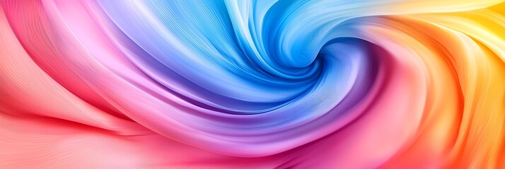 Obraz premium Vibrant Swirling Colors Blending and Transitioning in Captivating Digital Art Composition An Abstract Artwork with Soft Gradients and Fluid Movements
