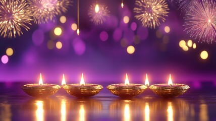 Vibrant Diwali vector background featuring glowing diyas,Deepavali or Dipavali the festival of lights india,festive garland lights,Banner diwali sale,Traditional Indian festival Diwali,copy space.