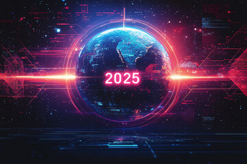 Obraz premium 2025 globe, AI generated