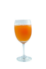 Glass of Orange juice on white background.