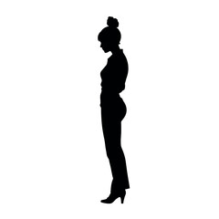 a stylish woman standing pose vector silhouette isolated white background