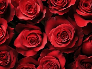 A close-up shot of red roses, symbolizing romance and elegance, perfect for Valentine's Day