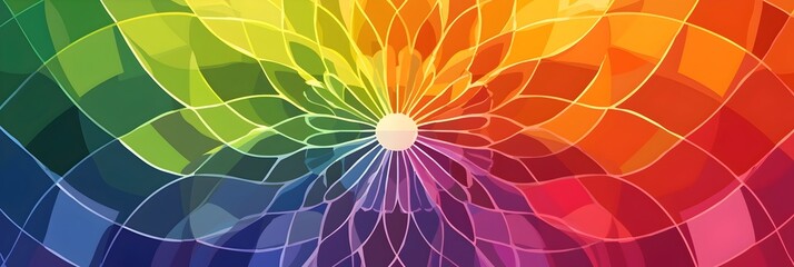 Obraz premium Intricate and Mesmerizing Mandala Design with Vibrant Colors Radiating from the Center Creating a Sense of Harmony Balance and Spiritual Contemplation