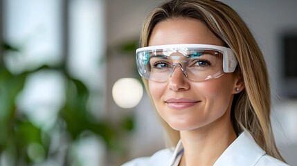 Female doctor utilizing cutting edge holographic technology to study and analyze critical medical data