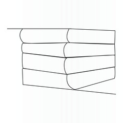 Single line continuous drawing of Opened book with pages one line drawing outline vector art illustration