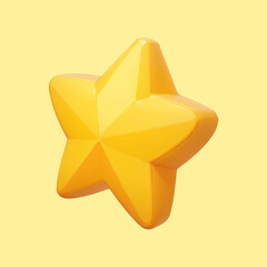 yellow star icon cartoon illustration isolated background