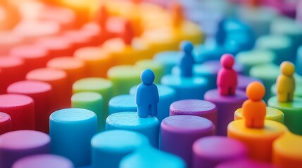 Cartoon teamwork characters planning new strategic path in a colorful 3D illustration