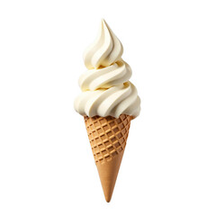 Ultra-realistic UHD photo of ice cream isolated on a transparent background, shown from a top view with distinct contours and lifelike detail for a refreshing and delightful look.